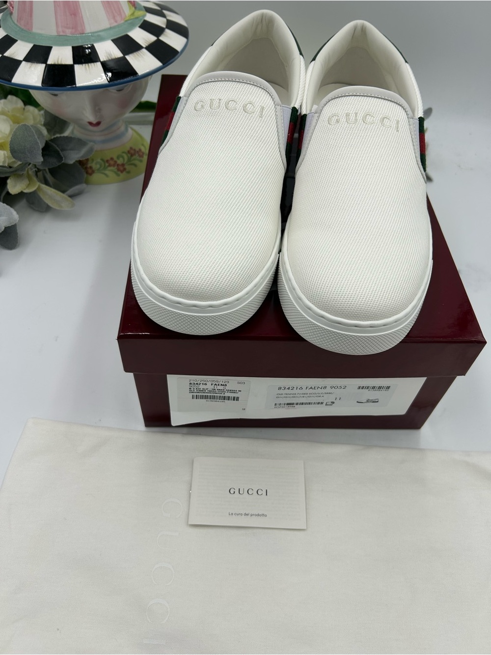 Men's Gucci ace slip on sneakers size 11 fits 12 US made in Italy - Picture 11 of 11